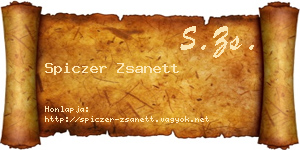 Spiczer Zsanett névjegykártya